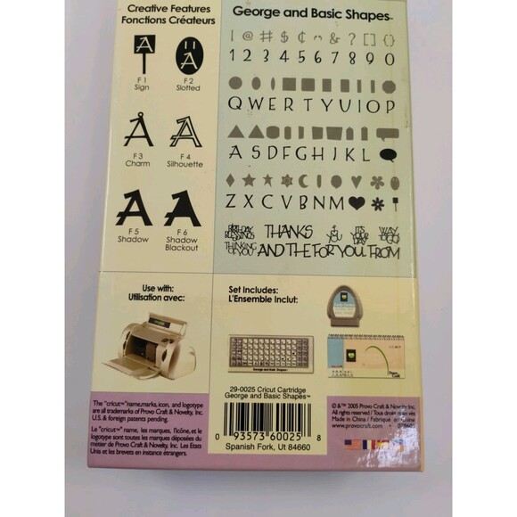 Cricut Font Cartridge George And Basic Shapes Complete Used - Picture 6 of 13